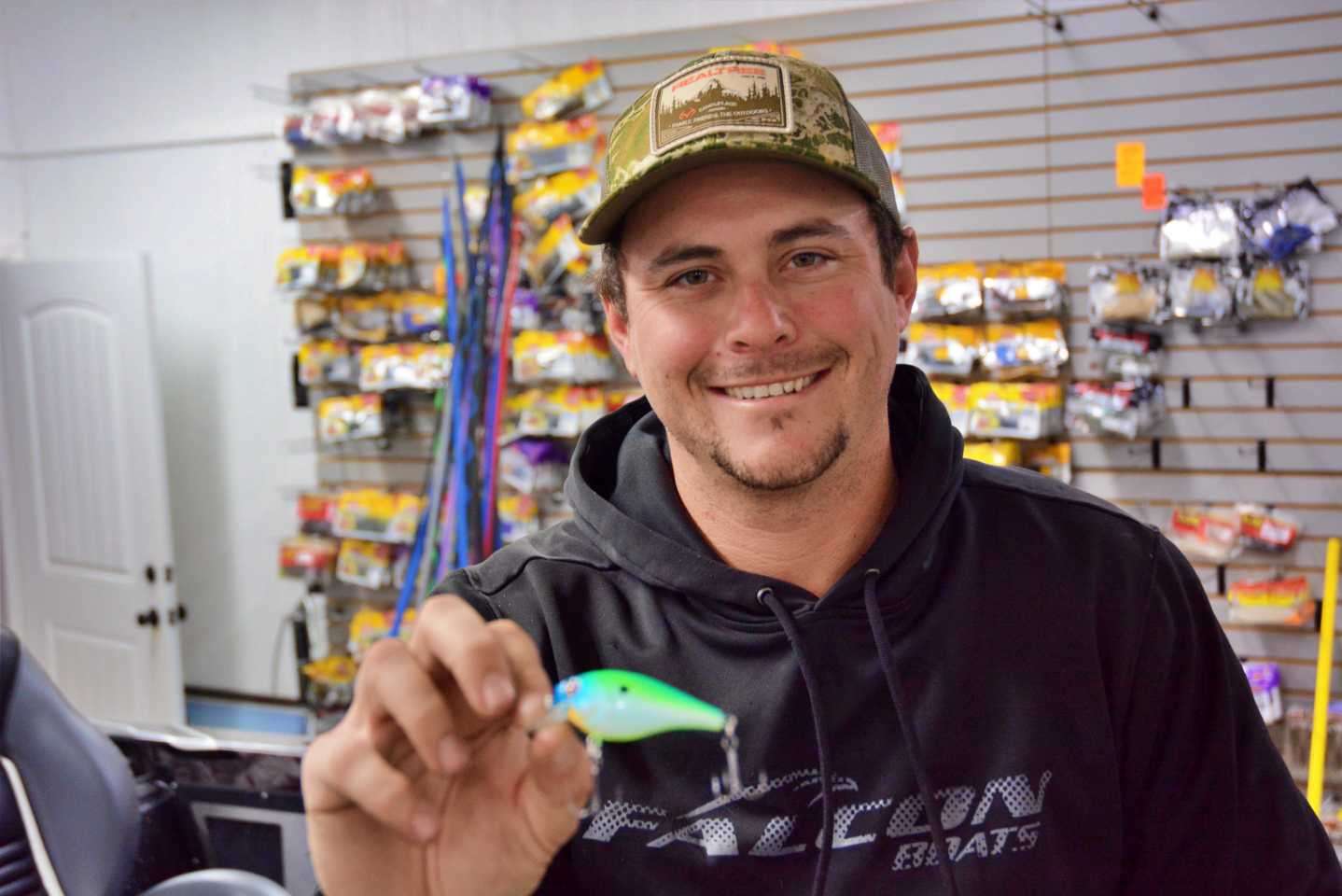 Next to go in the box is a Berkley Squarebull 5.5, a 2 3/8-inch bait weighing 3/8 ounce and designed to run 3- to 6-feet deep. âYou can fish it from the bank, and itâs designed to make contact with cover,â he said. âItâs just a good all-around bait for getting their attention.â 