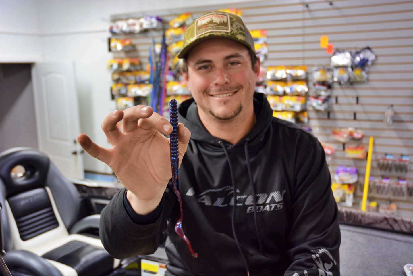 Next up is an all-time favorite. Itâs a Berkley PowerBait Power Worm. âThe ribbon-tail design makes it ideal for a swimming action, and you can fish it shallow, deep, over suspended fish, just about anywhere,â he said.   