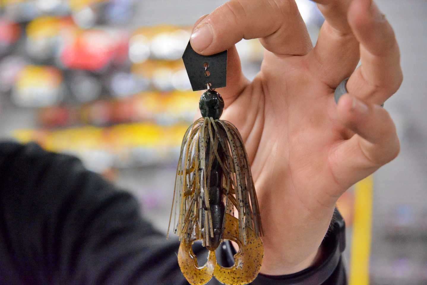 Atkins uses a Berkley PowerBait Chigger Bug for added strike appeal. âIt resembles a crawfish, takes out some of the kick and tones down the wider wobble,â he said. 