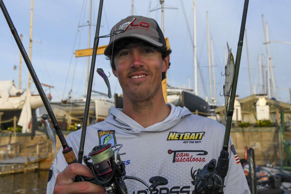 Hamner rotated through a drop shot, Ned rig and jerkbait.  