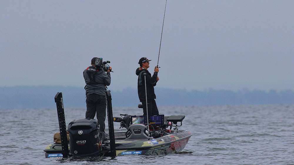 Watch Chris Zaldain bring 'em in early on Day 2 of the 2021 Guaranteed Rate Bassmaster Elite at Lake Champlain!