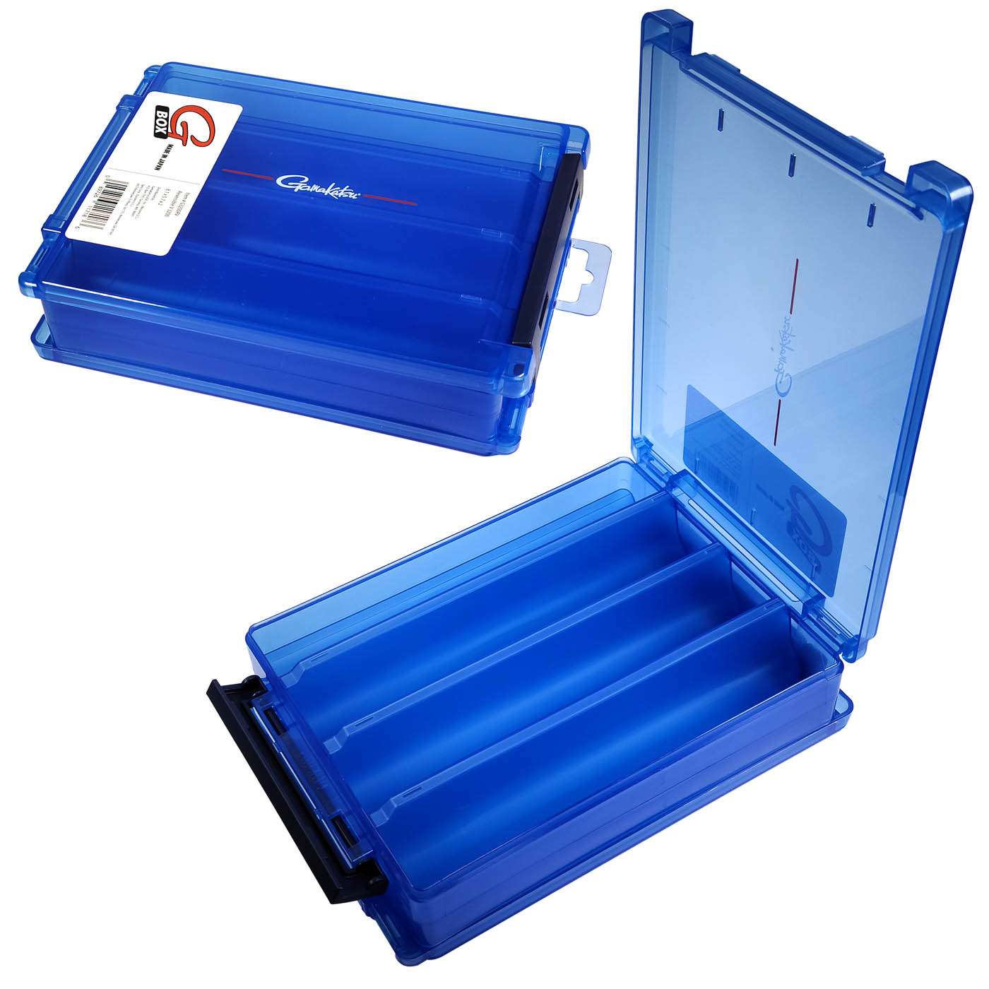 <p><strong>Gamakatsu G-Box Reversible 3200</strong></p><p>Gamakatsu takes tackle storage to the next level with the new G-Box 3200 Reversible Utility Case. The innovative design places a lid on both sides of the box, effectively creating two separate containers in one unit. Each side of the G-Box 3200 Reversible Utility Case has its own lid, doubling tangle-free storage space in each container. The new design features V-shaped dividers that keep saltwater jigs, crankbaits and other favorites organized and ready to go. Stash a different type of lure on each side and switch fishing styles with a flip of a box. Wide, locking latches keep the boxes securely shut even if they bounce along in the boat or the bag. $16.88. <a href=