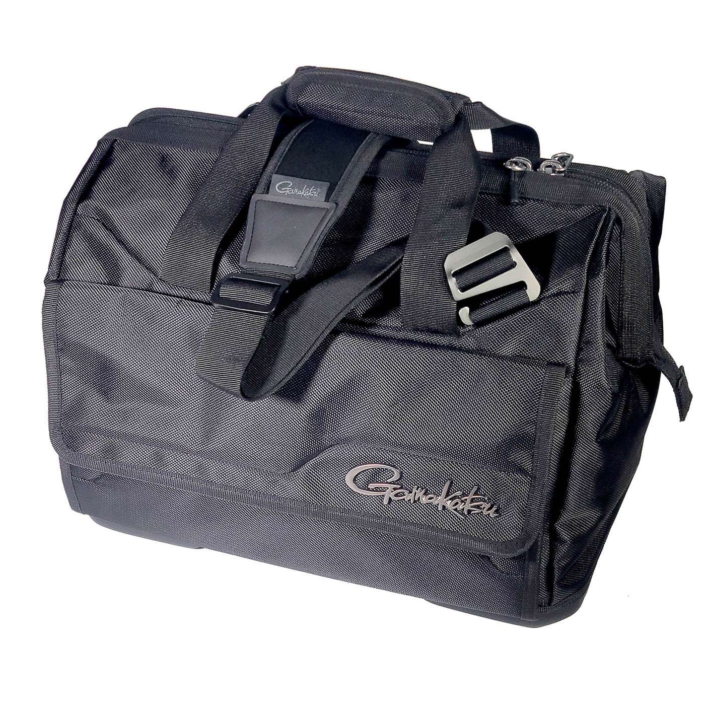 <p><strong>Gamakatsu G-Bag EWM 5000H</strong></p><p>The G-Bag EWM 5000 H Tackle Bag features an Extra Wide Mouth (EWM) opening for easy access. An internal wire frame keeps the main compartment in the open position allowing anglers to sort through tackle and find that perfect bait with ease. Anglers can fit up to five Gamakatsu G-Box 3700 or eight 3600 utility cases inside. A quick-access magnetic front pocket flap also stays in an open position, letting anglers effortlessly grab often needed items from the handy pocket. The durable, 1680 denier polyester construction stands up to a rough life on the water, with a water- and slip-resistant EVA molded base that protects the contents against moisture. $153.88. <a href=