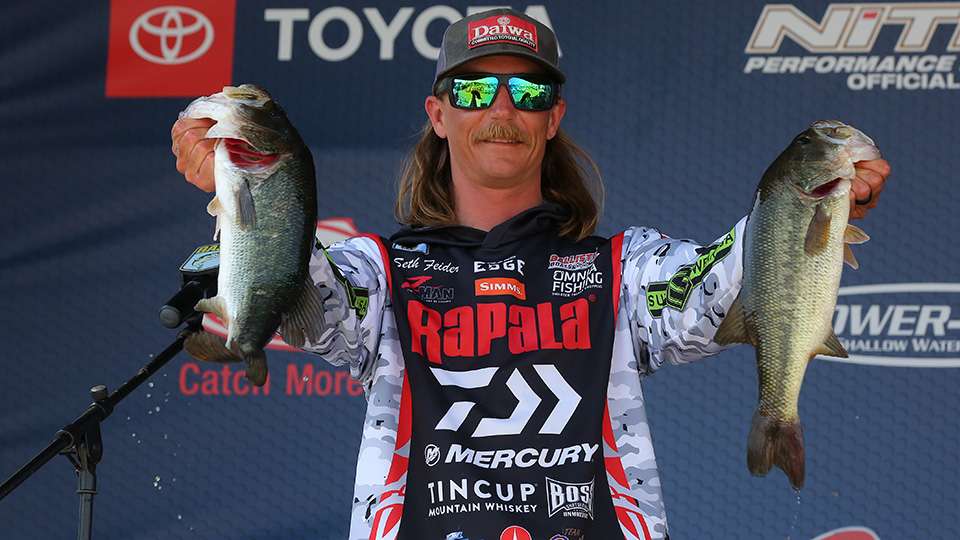 Seth Feider is sitting atop the Angler of the Year leaderboard with two events left in the season. 