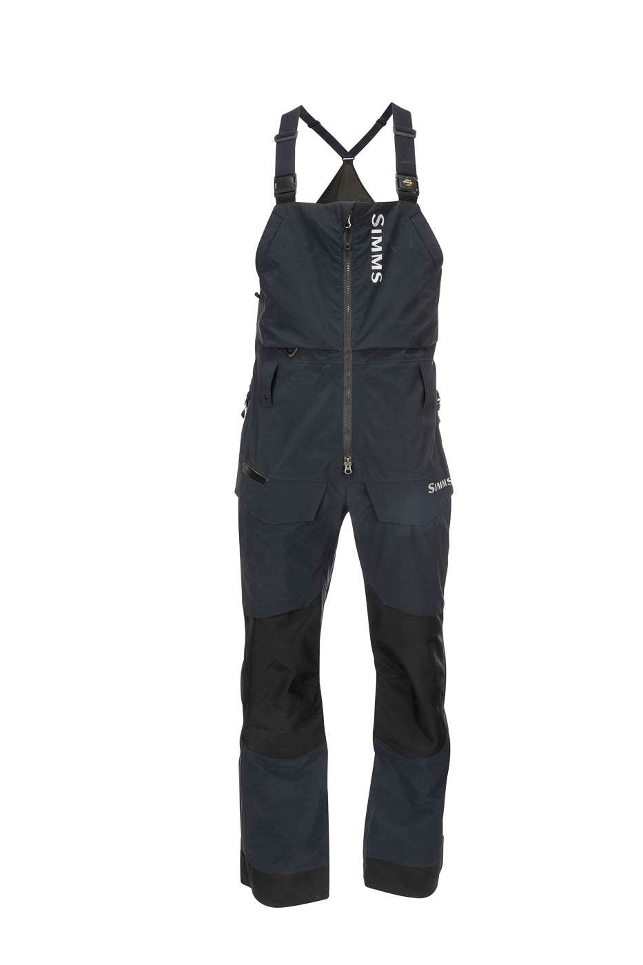<p><strong>Simms Pro Dry Bib</strong></p><p>The GORE-TEX Pro durable waterproof fabric, combined with abrasion resistant overlay panels, provides increased durability in the knees and rear seat. A full length, two-way center front zip-up with adjustable suspenders and a stretch back panel provide ease in wear and all-day comfort. The cargo handwarmer pockets have an adjustable waist cinch, and drain ports are lined with brush tricot for cold-weather warmth. Top loading welted thigh pockets, complete with a plier holder, add to the convenience factor. Thigh-high, two-way zippers make putting on and taking off a breeze when wearing boots, and articulated leg panels with Oxford Nylon backing add to comfort and durability. $599.95. <a href=