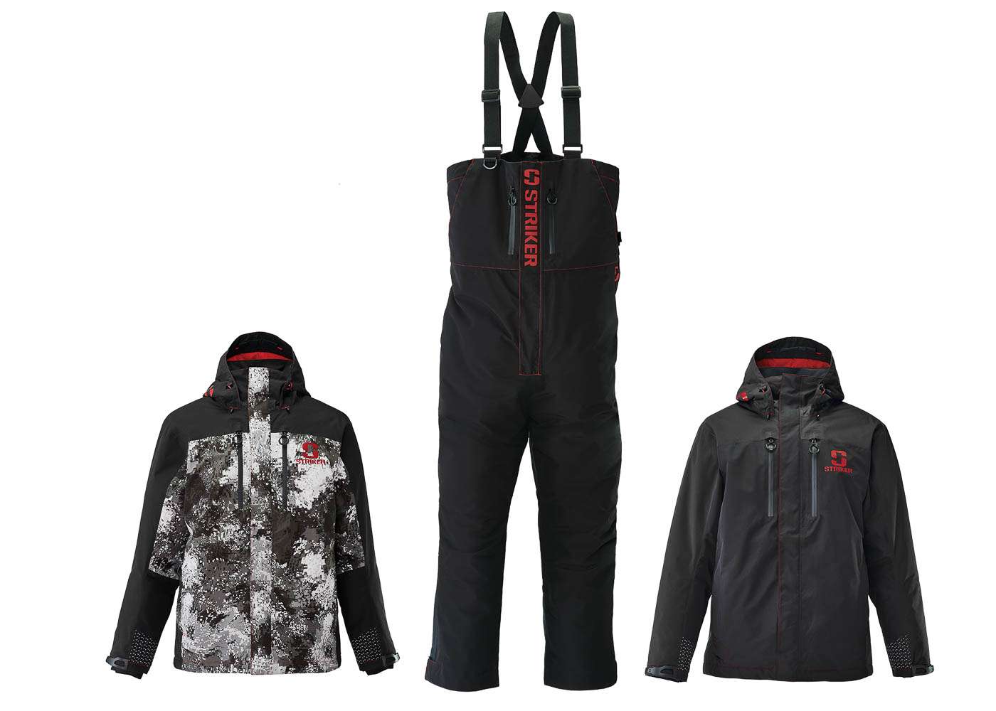 <p><strong>Striker Denali Insulated Rain Suit</strong></p><p>The Denal features body-mapped Primaloft Silver insulation with a unique HeatMap reflective ceramic lining. The benefits are premium warmth without the bulk, allowing anglers freedom of movement. A Hydrapore Pro Waterproof 10,000mm/Breathable 10,000g rating provides a durable barrier of protection in wet or snowy conditions. A 3-point adjustable hood and internal neoprene cuffs lock out the elements completely in challenging conditions. Waist-high zippers and an adjustable waist cinch feature allow for custom fit, while preventing shoulder fatigue from fishing all day. Also available in tall and extended sizes. From $599.99, or $299.99 for the jacket; $299.99 for bib. <a href=