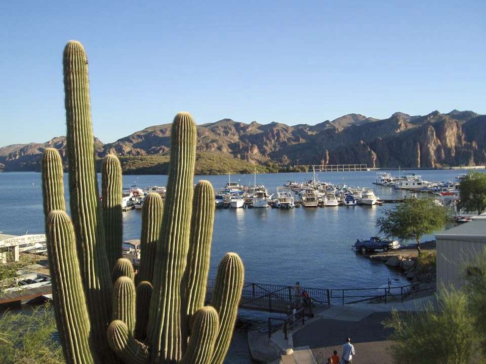 <h4>10. Saguaro Lake, Arizona </h4>[1,264 acres]<br> Nestled in the Sonoran Desert and surrounded by steep canyon walls, Saguaro is ideal for anyone that enjoys targeting rocky structure. This isnât the place for numbers, but itâs tough to beat for big bass, with lots of man-made fish-holding habitats adding to the quality. Although weights appear to be down slightly, it still takes fish averaging almost 5 pounds to win here. Four bass for 18.63 pounds won a JML Outdoors Cashion Cup Solo Series event in March. Big fish at that one was 7.62.