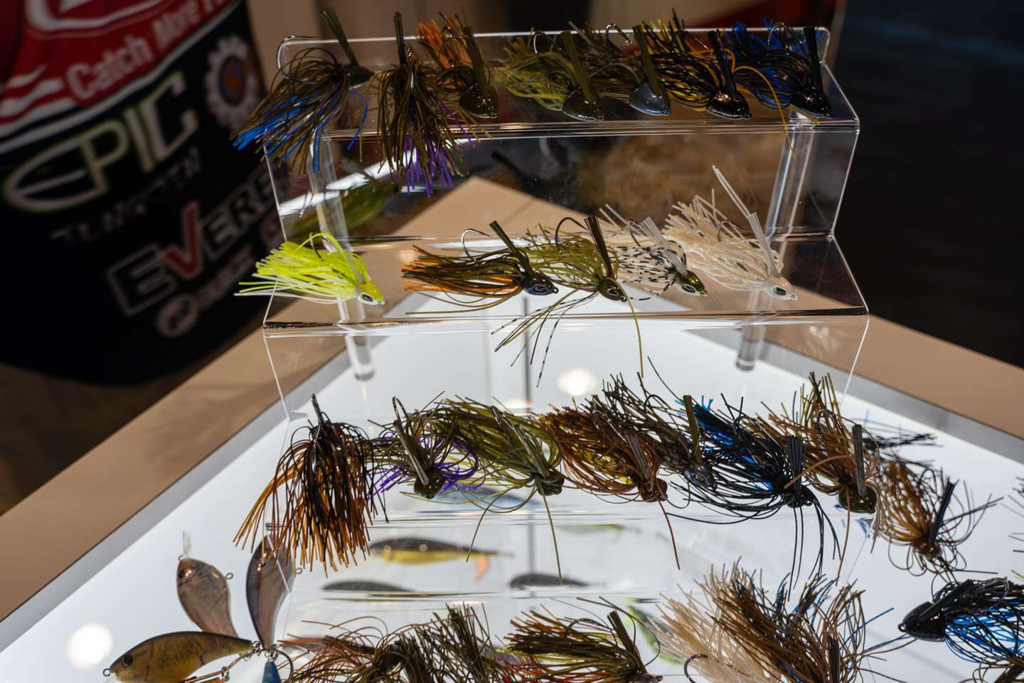 <b>Berkley PowerBait Jigs</b><br>
The new lineup of Berkley Jigs feature skirts that are infused with the popular PowerBait scent. The lineup includes a swim jig, football jig, flipping jig and a heavy-duty grass flipping jig. 