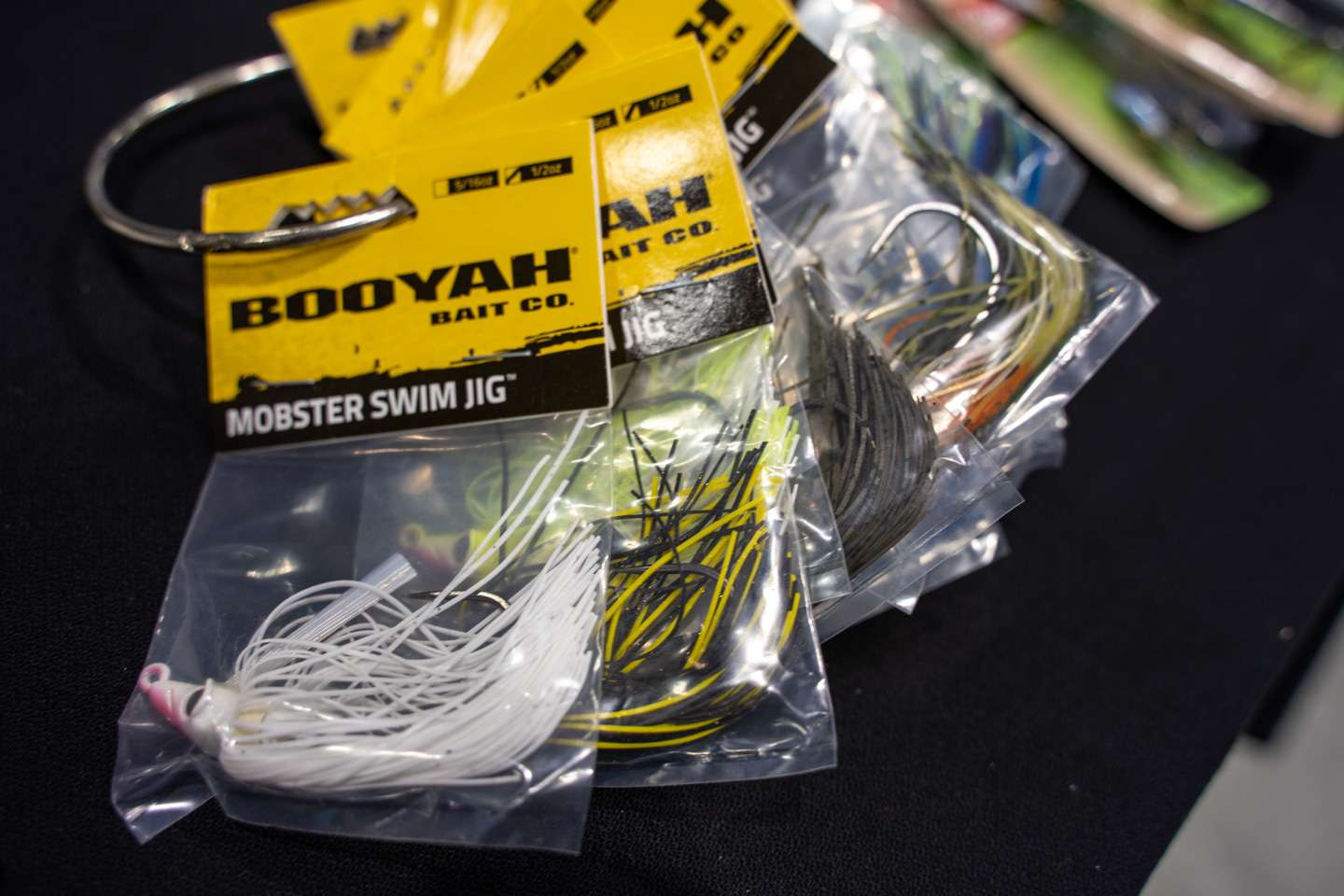 <b>Booyah Mobster Swim Jig</b><br>
After watching Chris Jones nearly win the 2021 Academy Sports + Outdoors Bassmaster Classic presented by Huk on this swim jig, I had to see it in person. 