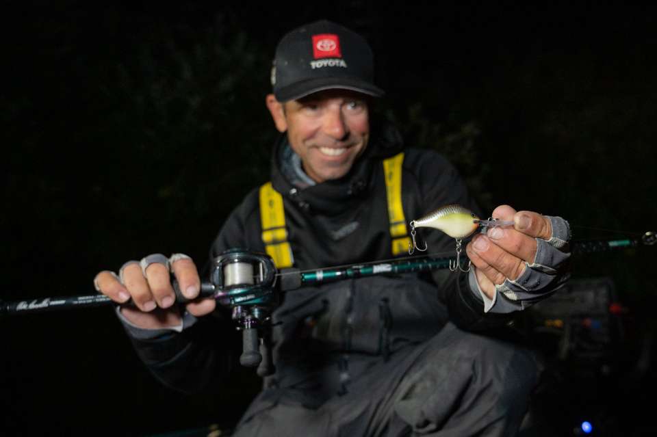For bait chasers, Iaconelli matched the size and color of perch with the new Rapala DT8. 
