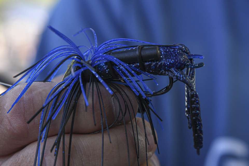 <b>Tech feature:</b> Christie uses a rattle chamber for added strike appeal. He inserts the body of the craw chunk through two O-rings, then slides the chamber between them and the plastic. âI didnât want the rattle to get in the way of the ability to get a solid hookset, and this setup prevents that from happening.â The rattles rock back and forth as the bait is worked through the strike zone, as an added bonus.  

