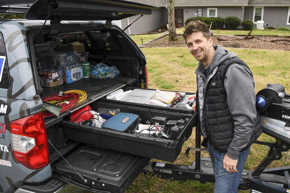 For his Toyota Tundra SR5 CrewMax, Pipkens uses a DECKED truck bed storage system to consolidate and keep all his gear organized. That includes seven strollers and lots of toys for his daughter, Emerie Rae. âItâs like having two beds in one. In the slideouts I keep tools on one side and tackle on the other, which frees up room for family stuff above.â