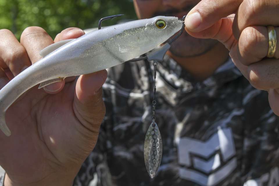 <b>Tech feature:</b> The Inline head makes the lure weedless, and thereâs a spring keeper that makes precise rigging easier. The extra wide gap accommodates larger-bodied swimbaits. âI can fish it in heavy cover without getting hung up,â said Zaldain. 
