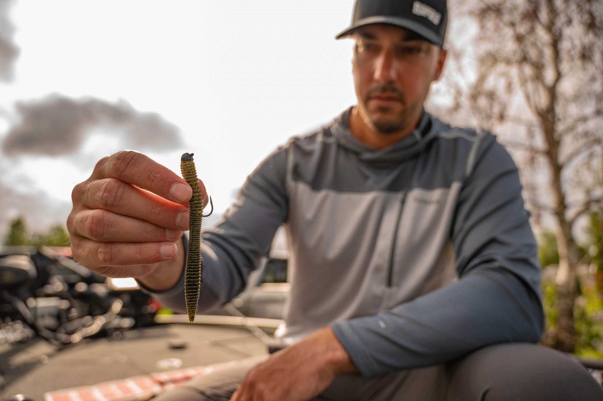 To pick apart areas a bit slower, Downey will rely on the Ned when he finds a concentration of fish. He uses it to 'clean up' areas â like the drop shot â and more specifically when the fish get off the crankbait bite.