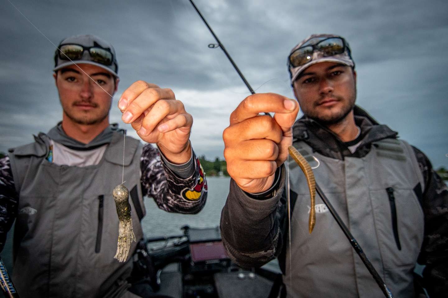 The champs relied on a drop shot with a 5/8-ounce weight, paired with a Berkley Powerbait Maxscent Flat Worm. Scott mixed in a Poor Boy's Baits Tube rigged on a 3/4-ounce Bite Me Tackle Tube Head. 
