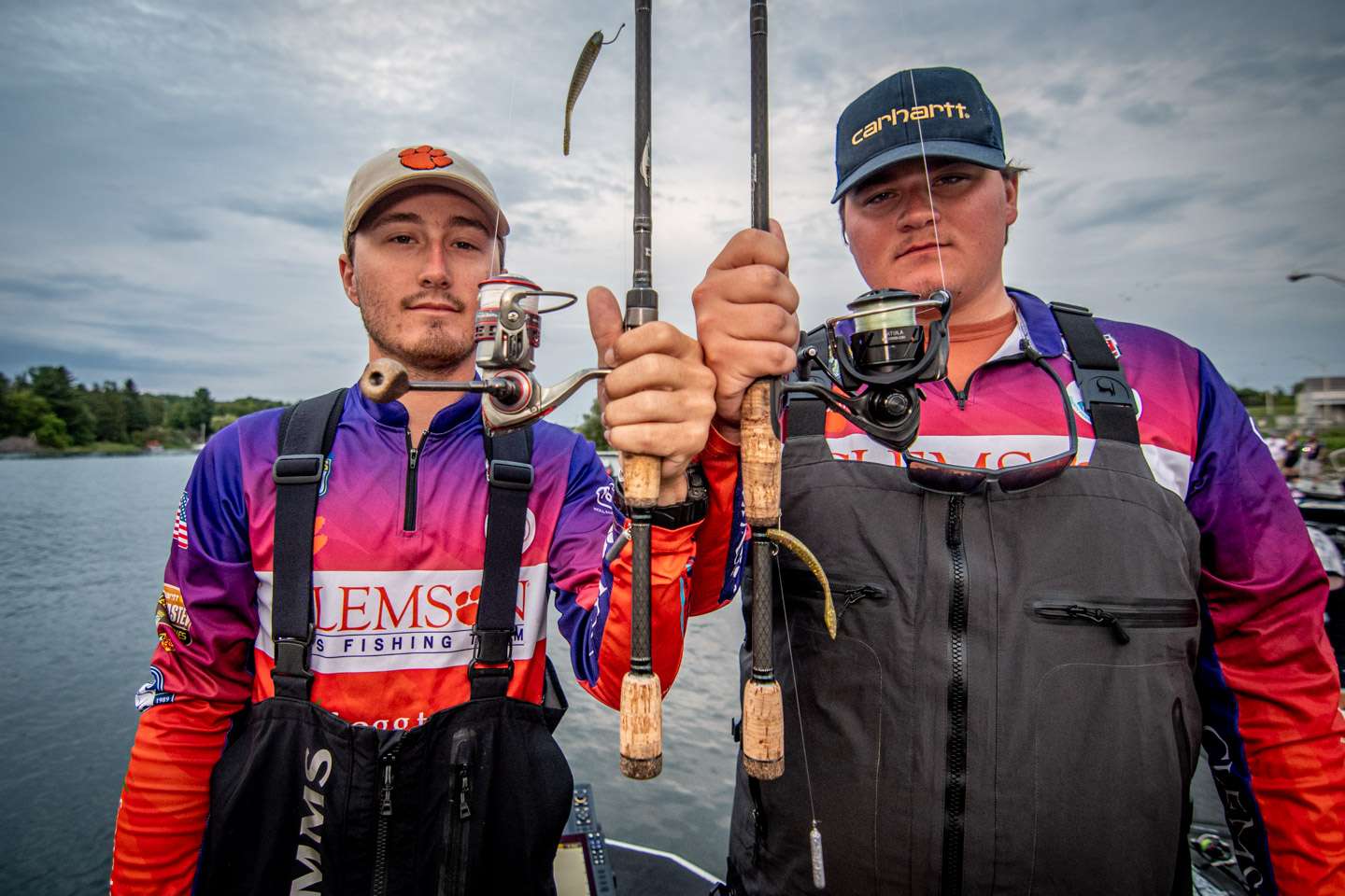 Compton and Bond exclusively fished a drop shot with a 1/2-ounce weighed paired with the combination of a Z-Man Trick Shotz and a Berkley Powerbait Maxscent Flat Worm. 
