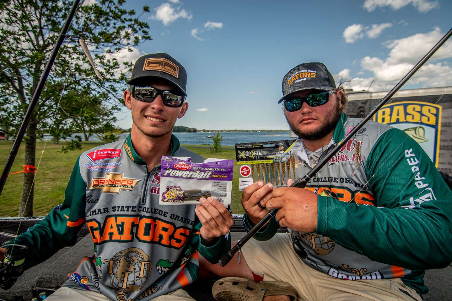 Tindall and Fregia utilized a drop shot with an X Zone Finesse Slammer and a Berkley PowerBait MaxScent Flat Worm with a 1/2-ounce weight and a 2/0 Trokar Drop Shot Hook. 