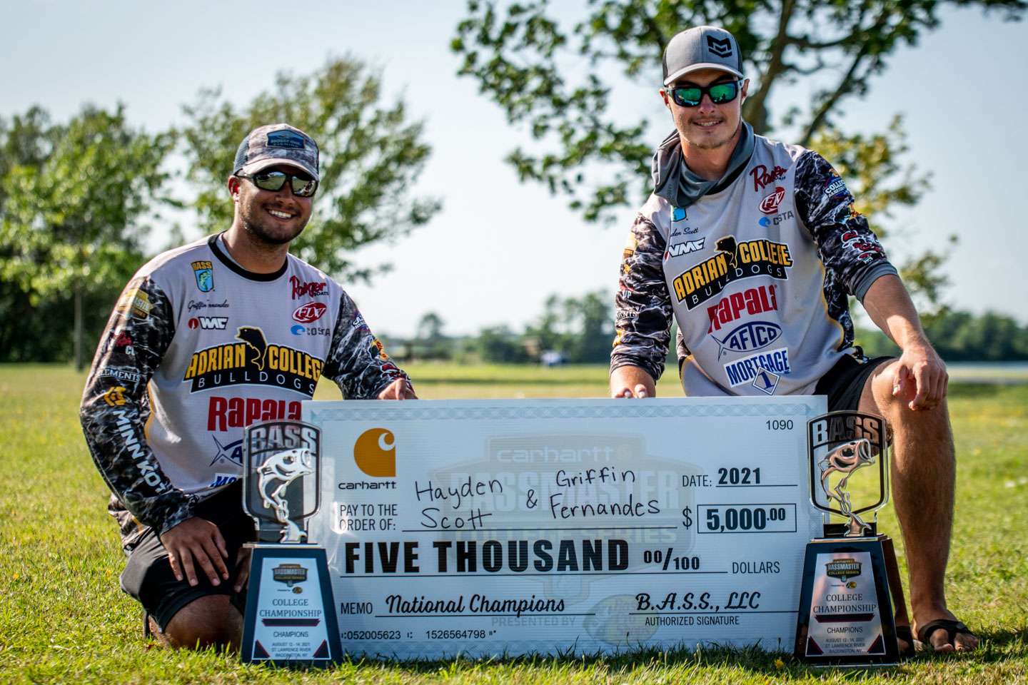 Griffin Fernandes and Hayden Scott of Adrian College took home the title with a three-day total of 63 pounds, 10 ounces. 