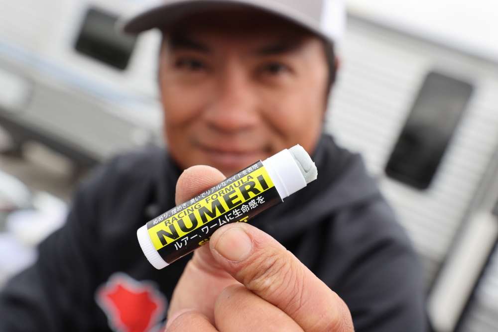 Kimura uses Strut Numeri, which is a scent formula for hard baits.