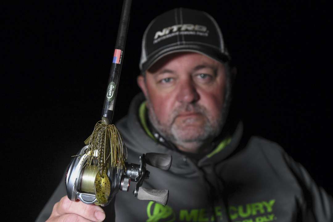For slower presentations, Williams used a 1/2-ounce Queen Tackle Jig, with a Zoom Z Hog Jr. trailer.  