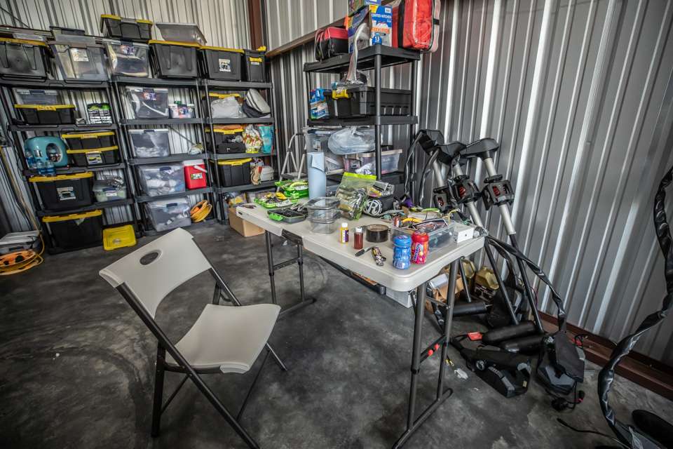 Every Elite Man Cave has a work space, and this table gets a lot of use, customizing Japanese baits.  