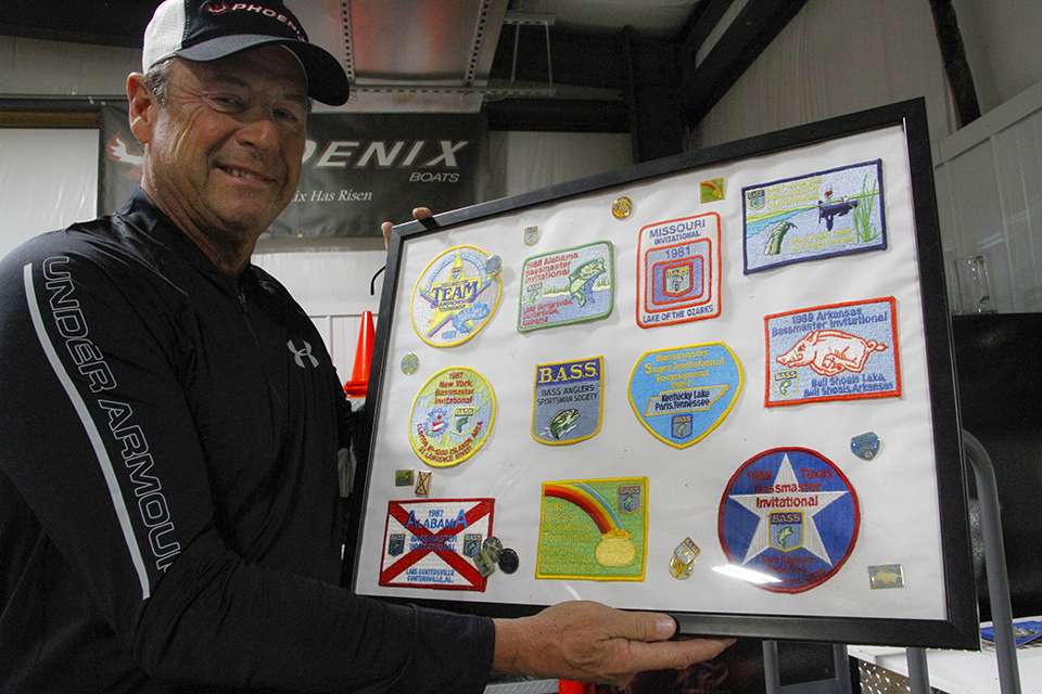 Clouse started fishing Bassmaster events in 1981 and back in the early days of competition anglers received patches for every event they competed in.