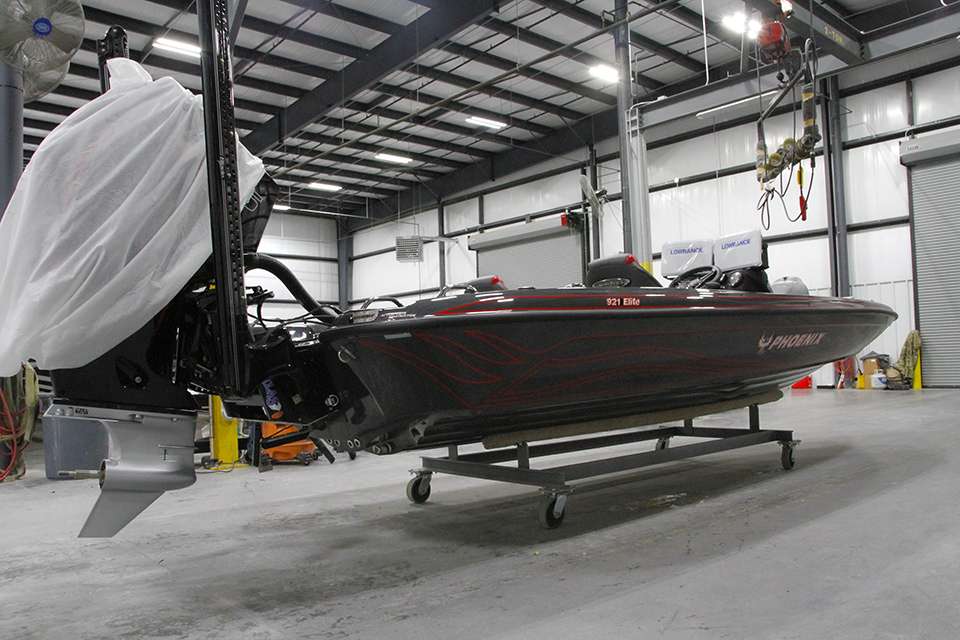 This was his Clouse's personal boat for the 2020 season getting rigged and ready in the production line (shot before the season started).