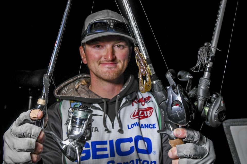 <b>Jonathan Kelley (9th; 63-15)</b><br> Kelley, who qualified for the 2022 Bassmaster Elite Series, used a three-pronged approach of a drop shot, Carolina rig and a finesse jig. 