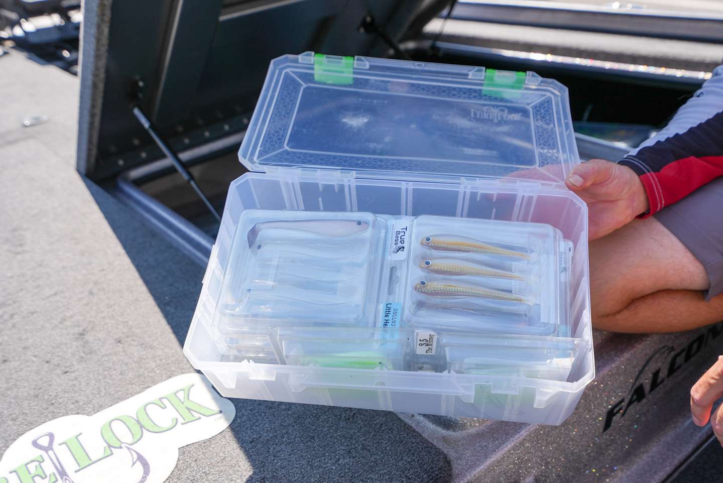 A box of True Bass Swimbaits always has a spot in Hamner's boat. 