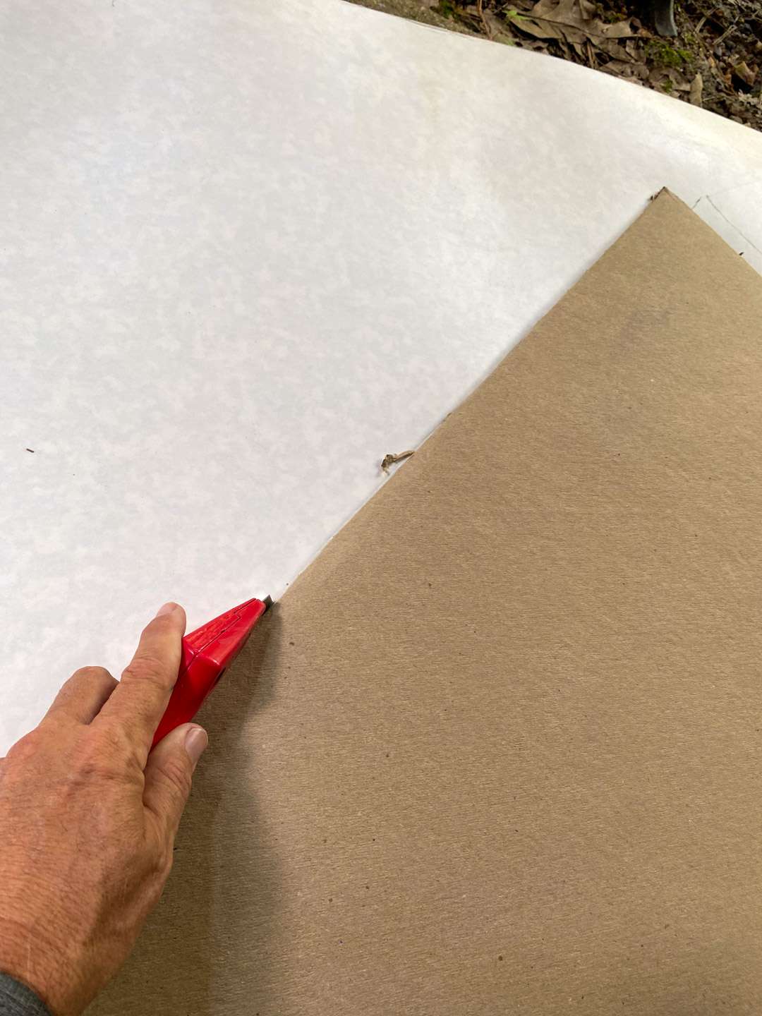 VERY IMPORTANT TIP: When you make a template, mark which side is the TOP. Then, flip the template over when cutting the material. The nose of this Alumacraft was not perfectly square. So, the angles on one side were slightly different than the other. Also, use a fresh razor blade for perfect lines.