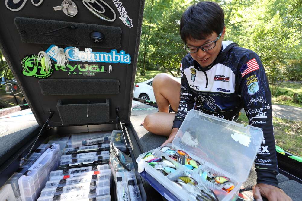Ito pulls out a crankbait box. 
