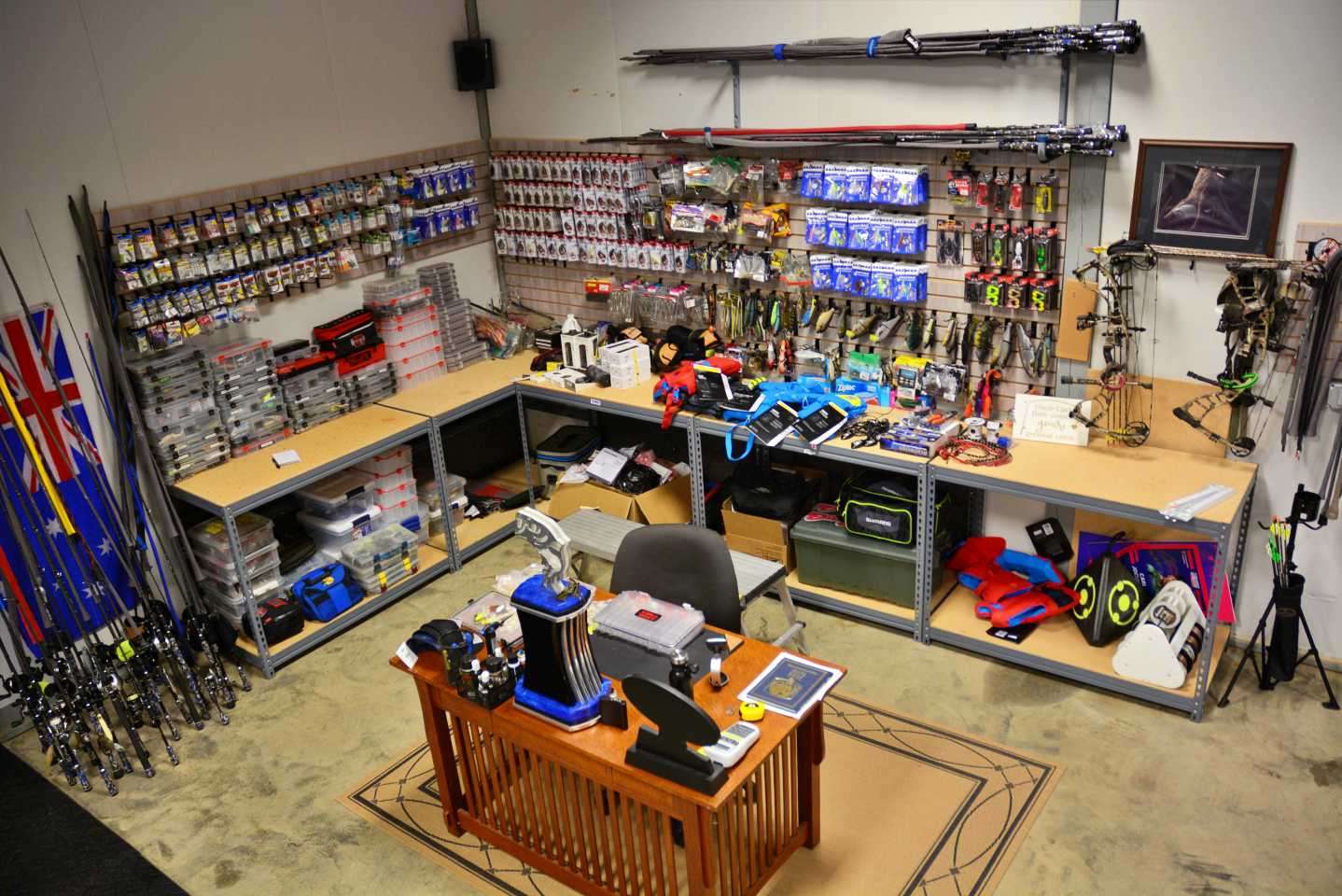 The remaining space is best summed up as the man cave. It is where Carl prepares for the Bassmaster Elite Series season to come. 