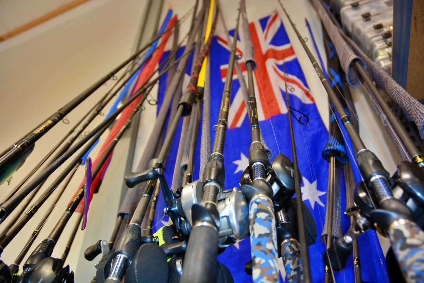 Millerods and Shimano reels are ready for loading into the Bass Cat. Millerods is a longtime sponsor and leading rod maker in Australia, where Carl collaborated with designer Ian Miller to make the perfect bass rod. Those are now available in the U.S.