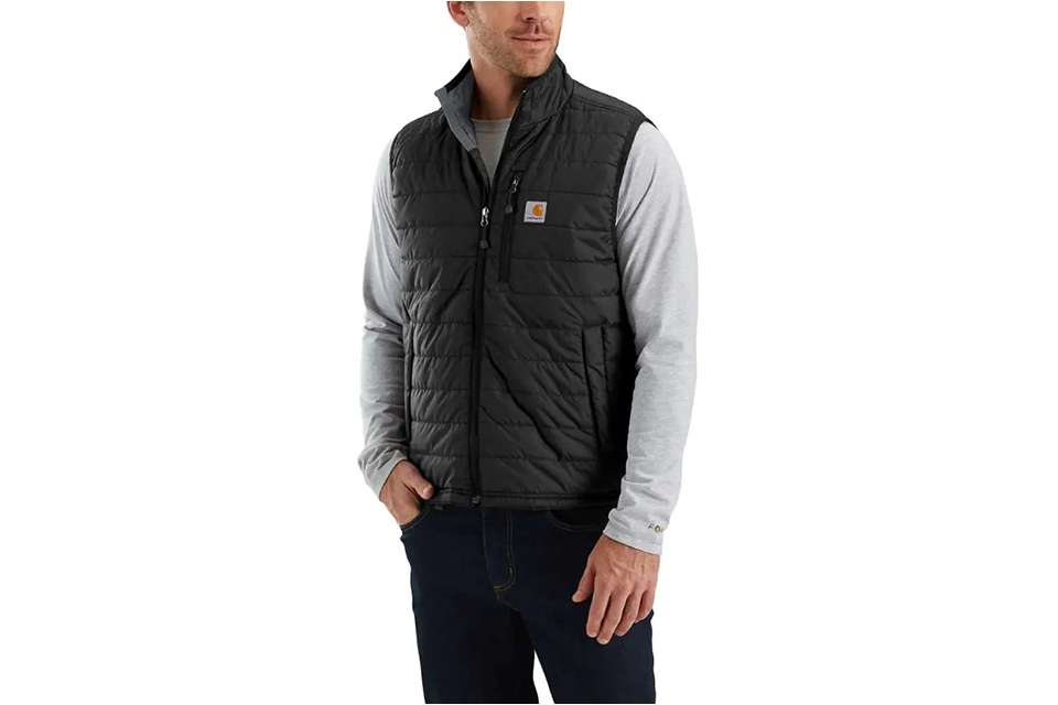 <p><strong>Carhartt Rain Defender Relaxed Fit Lightweight Insulated Vest</strong><br> The fall can grant inconsistent weather, which makes dressing fairly difficult because itâs often cold in the morning but warms up late in the day. Having a vest that will keep your core warm while staying lightweight is a big bonus. Carharttâs Rain Defender Relaxed Fit Lightweight Insulated Vest features a 1.75-ounce, nylon Cordura fabric shell that wicks moisture away and serves as a great layer under a bigger jacket. <a href=