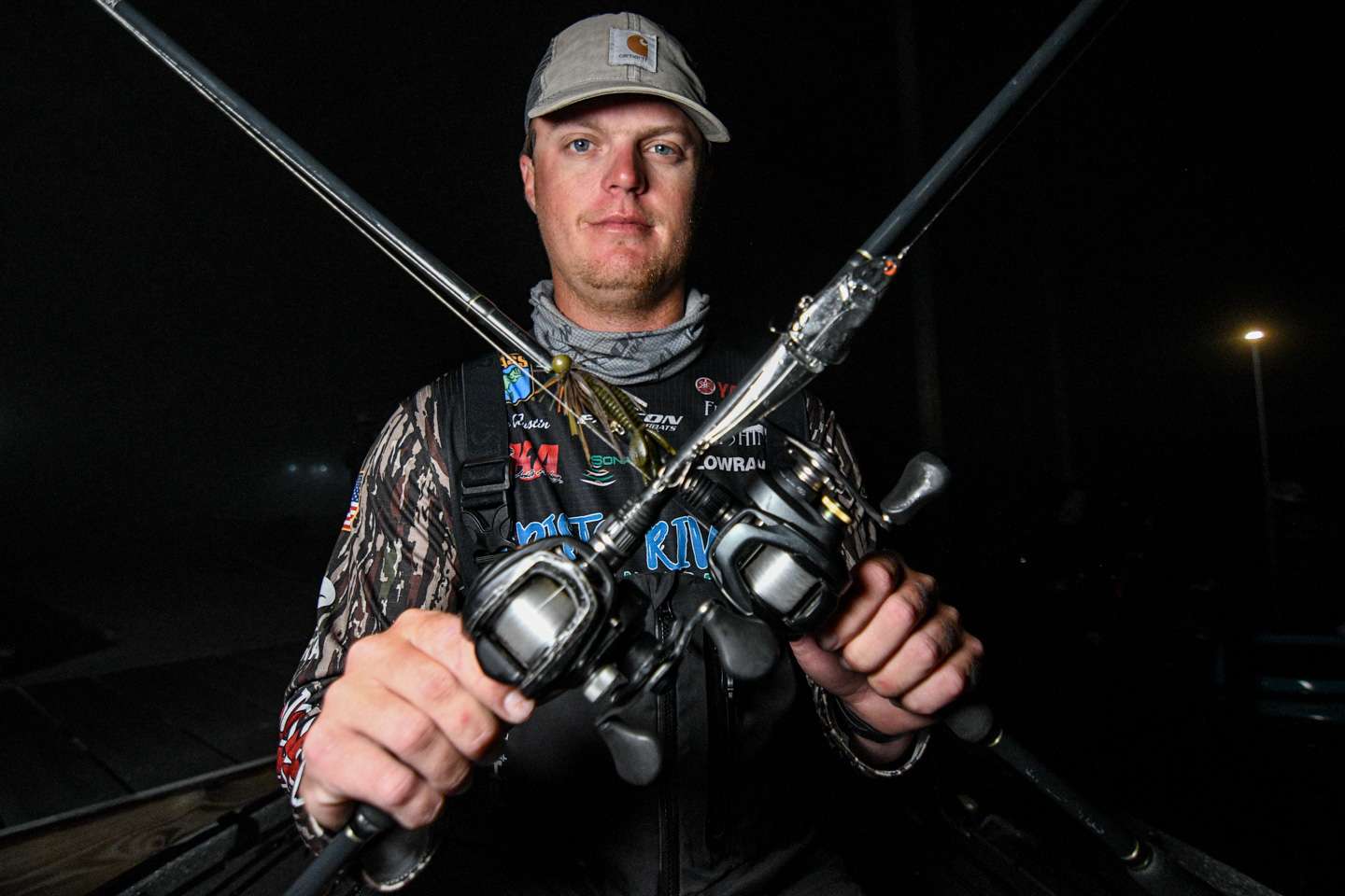 Each morning the South Carolina native would chase schools of fish around using a Ima Glide Fluke Glide Bait and would transition to fishing docks with a 1/2-ounce Treeshaker Ballhead Jig paired with a Reaction Innovations Smallie Beaver 3.50. 