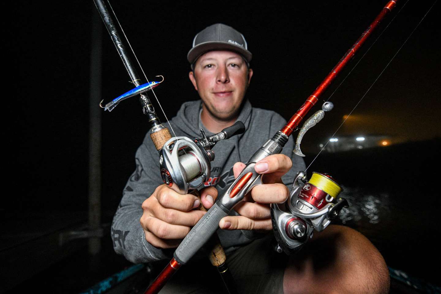 <b>Cody Huff (5th; 28-15)</b><br>
Huff concentrated on fishing for suspended fish over deep water using a Rapala Jigging Rap Ice Jig as well as a 2.8-inch Keitech Swing Impact FAT Swimbait paired with a 1/2-ounce VMC Hybrid Swimbait Jig. 
