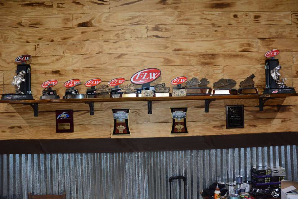 Arey admitted a blue trophy is missing from this picture, but he soon hopes to change that next season when he begins his fourth year on the Elite Series. Arey won two FLW Tour championships during his time in the league. 