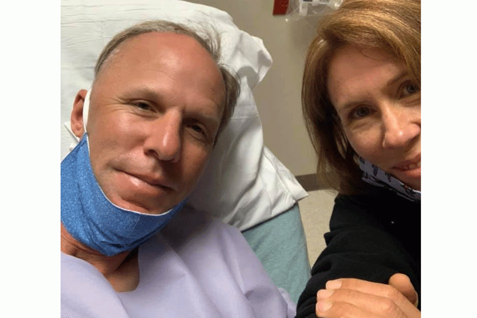 Martens, shown in a hospital with wife, Lesley, suffered a massive seizure while fishing in 2020. He woke to doctors informing him he had brain tumors, specifically fast-growing glioblastoma, that required surgeries and chemotherapy treatments. Lesley posted Thursday even that he died after a valiant, 19-month battle. 