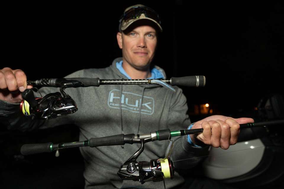 A Ned rig and drop shot rig were key baits for Perkins. 
