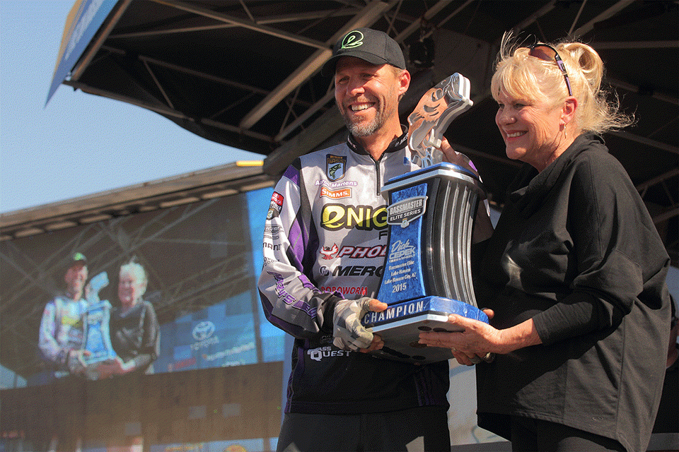 Carol was there for Martensâ Motherâs Day win with 68-9 on the fishery bordering Arizona and California. It was his fifth B.A.S.S. win out West, and he won three U.S. Opens out there as well. But he proved he could catch bass anywhere.