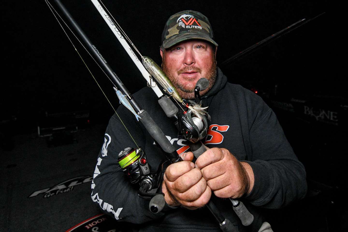 Powroznik used a V&M Drop Shad, rigged on 3/16- or 1/44-ounce jigheads. Alternatively, he used a Livingston Walking Boss when the fish surfaced to feed. 
