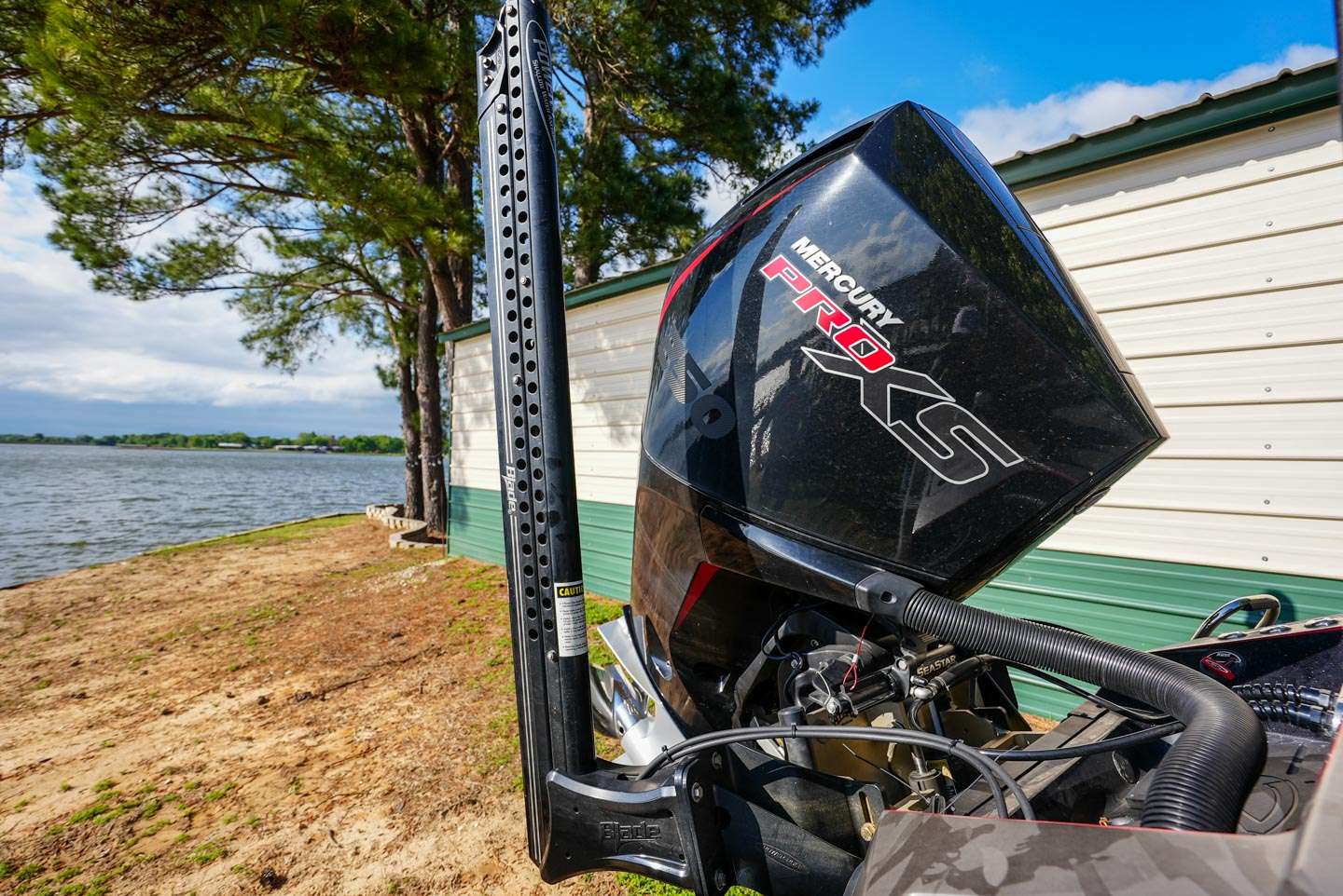 A look at Johnston's 250 horsepower Mercury Pro Xs four stroke outboard. 