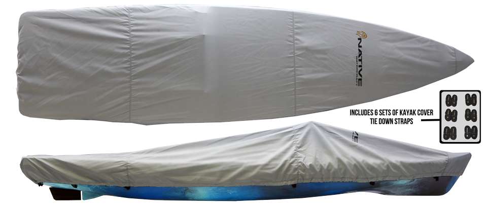 <p><strong>Native Watercraft Kayak Covers</strong></p><p>Native Watercraft kayak covers are custom made to fit each model. Each cover includes a full set of cover tie-down straps (one for each loop set - 5 or 6), that can be used to secure the cover when traveling through the sewn in loops on the cover. All covers are made in USA and created with marine-grade anti-wick thread that includes double-stitched construction and 4-ply join seams. $174.99. <a href=