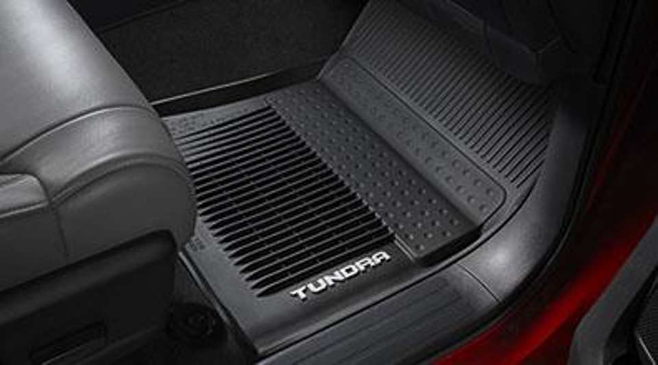 <p><strong>Toyota Tundra All-Weather Floor Liners</strong></p><p>Muddy, wet feet on the floorboard are givens. These all-weather mats are engineered and molded to fit precisely into the floor to prevent water from running off into the carpet. The liners feature ribbed channels to better hold moisture, and a skid resistant backing and driver side quarter-turn fasteners keep mats in place. Includes two rear liners for complete front and back seat coverage. MSRP $169. Available through Toyota dealers. </p><p><strong>Why gift it:</strong> Good looks, durability and Tundra badging make these a practical, long-lasting gift any Tundra owner will appreciate. </p>