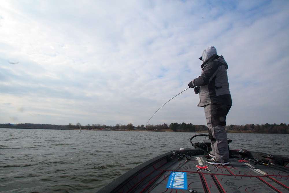 <b>THE DAY IN PERSPECTIVE</B><BR>â¨âThis proved to be a pretty typical day of early winter fishing,â Horne told Bassmaster. âThe bites occurred in clusters; youâd catch two or three close together, and then youâd go an hour or so with nothing happening. None of my fish were deep and most were associated with some form of rock. That big fish really helped my weight total; winter is a great time of year to whack a lunker bass! If I were to fish here tomorrow, Iâd keep targeting main-lake rocks and brush with that football jig, and Iâd fully expect to tie into at least one or two big bass!â <br><br> <b>WHERE AND WHEN HARVEY HORNE CAUGHT HIS FIVE BIGGEST BASS</b><br>  1 pound, 1 ounce; phantom brown Spro RkCrawler crankbait; riprap on dam; 7:37 a.m. <br>  5 pounds, 10 ounces; 3/4-ounce brown/purple Greenfish Tackle Crawball jig with green pumpkin Big Bite Baits Twin Tail trailer; Jet Ski ramp; 9:24 a.m. <br>  1 pound, 4 ounces; same lure as No. 2; ditch with â¨scattered rock and brush; 10:07 a.m. <br>  2 pounds, 9 ounces; same lure as No. 2; tributary bank with scattered rock; 1:15 p.m. <br>  1 pound, 3 ounces; same lure as No. 2; same place as No. 4; 1:17 p.m. <br> TOTAL: 11 POUNDS, 11 OUNCES