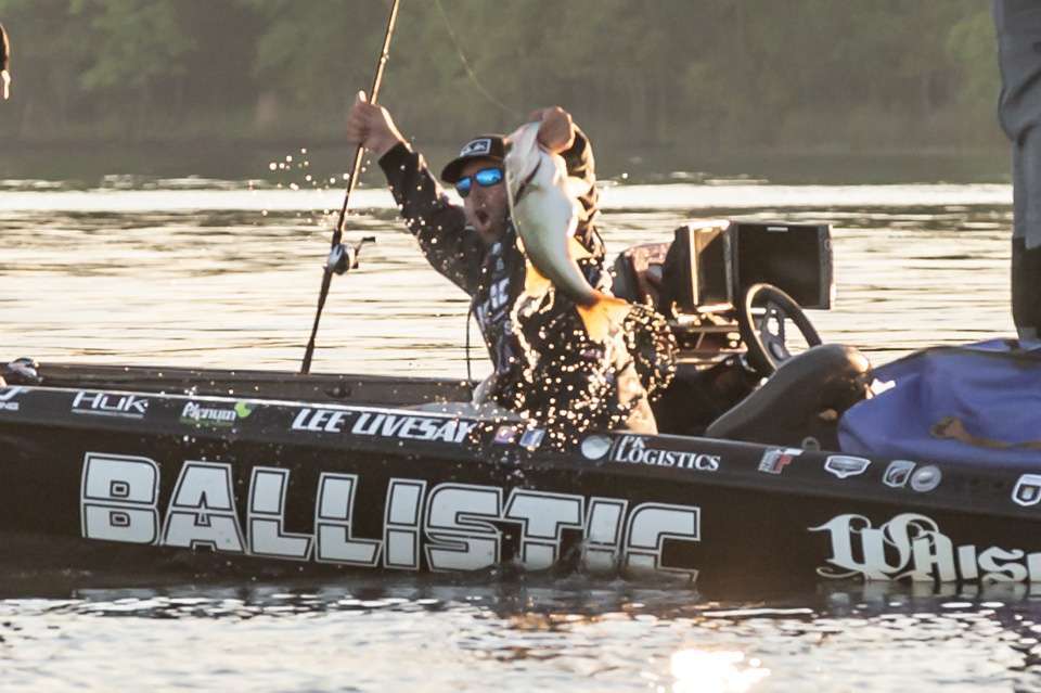 Clutch fish? If there was one this would be it. Livesay knew the win was his with this catch on Championship Sunday. For Livesay, it was a monster final-day limit that weighed 42-3 and ranks as the third-heaviest, single-day weight in Bassmaster history that sealed the deal.
