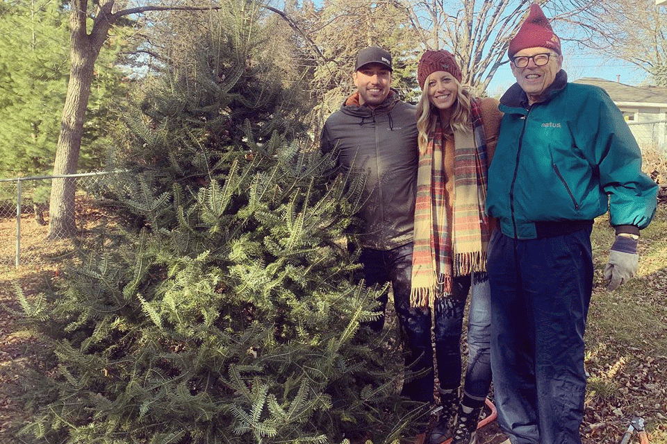 Up in Wisconsin, Bob Downey has a great Christmas tree connection. âWe made the annual trip to my Grandpaâs backyard tree farm. The saplings start out in 5 gallon buckets at the cabin and eventually make their way into our home. He puts in a lot of work to get one ready to harvest each year. Got a sneak peak at next yearâs tree too â pretty good crop coming in!â