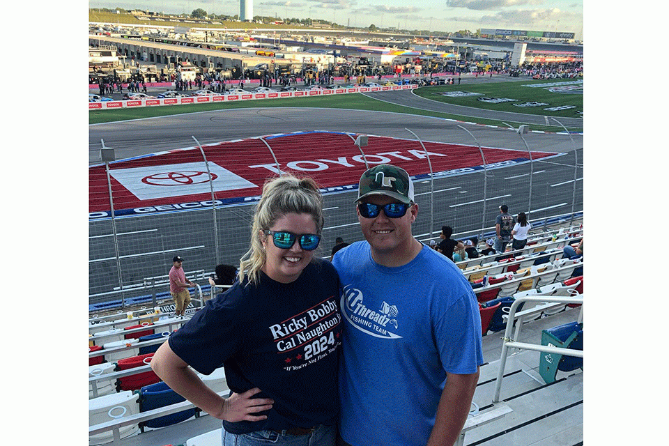 Jake and Haley Whitaker took in a NASCAR race at Charlotte Motor Speedway. âIf youâre not first, youâre last,â Jake posted.