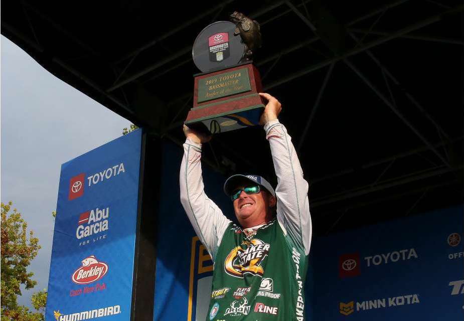 <b>2019</b><br>
A tumultuous offseason brought a whole new group of hungry anglers to the Bassmaster Elite Series, and the results could be seen in the Bassmaster Angler of the Year leaderboard. The tightest AOY race in history was won by Alabama angler Scott Canterbury.