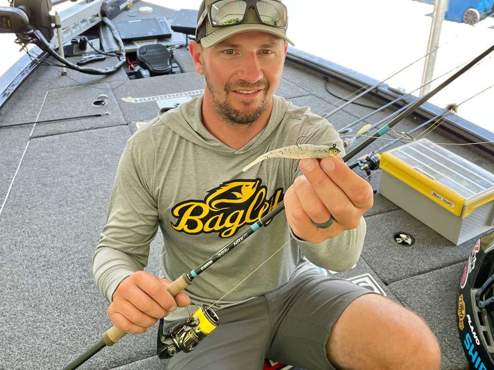 <b>1)</b> A Smeltinator Jig with a 4-inch Z-Man scented JerkshadZ accounts for much of Gustafsonâs smallmouth effort, especially for moping and Damiki rig techniques. He likes the Z-Man ElaZtech material not only for its durability, but also for the buoyancy, which helps keep his bait in a natural horizontal posture.
